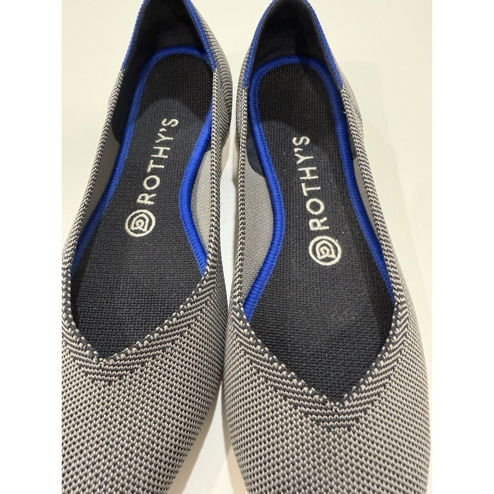 Rothy's The Point Cloud Grey Birdseye Flats 8.5 Fits Small - Picture 7 of 11